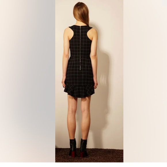 Adelyn Rae plaid black white ruffle bottom dress - Picture 2 of 6